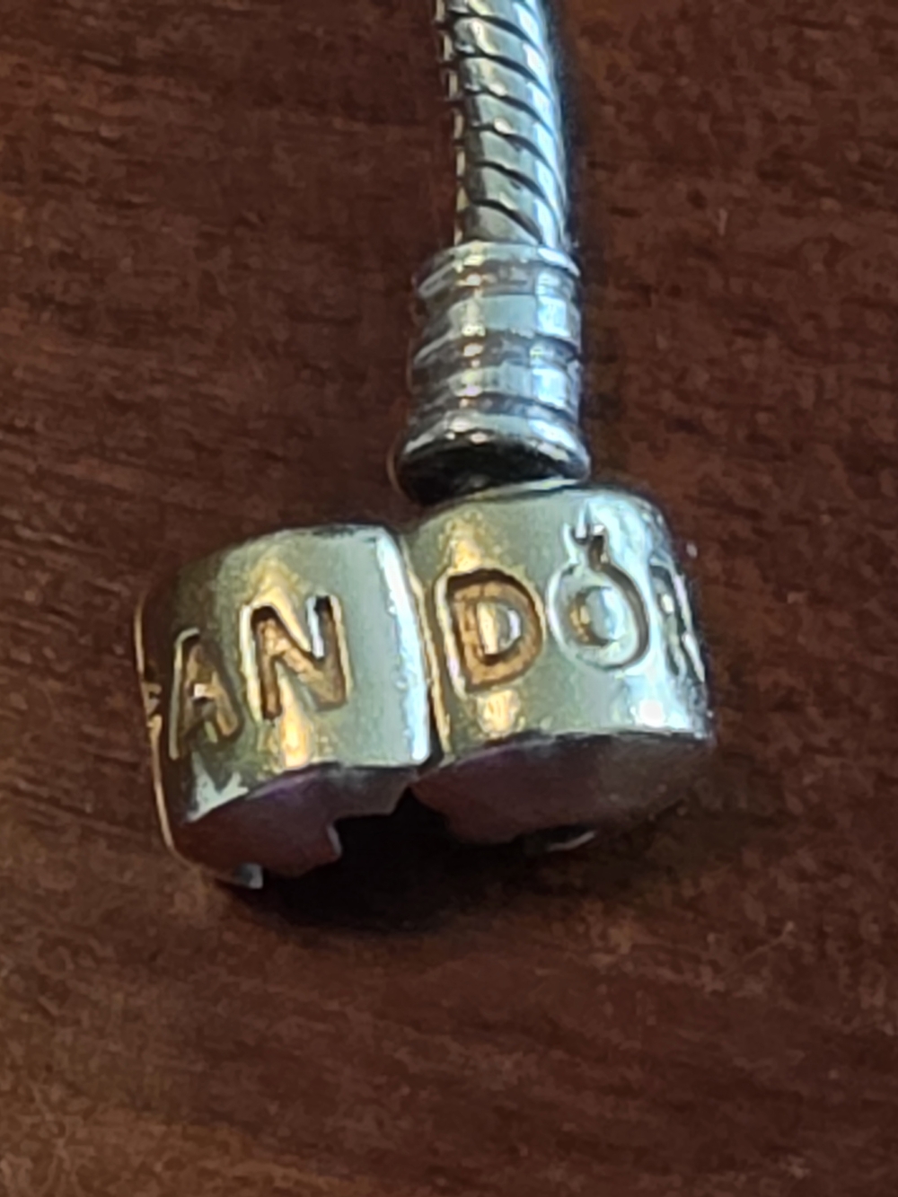 Retired 7.9 Inch Pandora MOMENTS Sterling Silver Bracelet With 14k GOLD Clasp - Picture 3 of 12